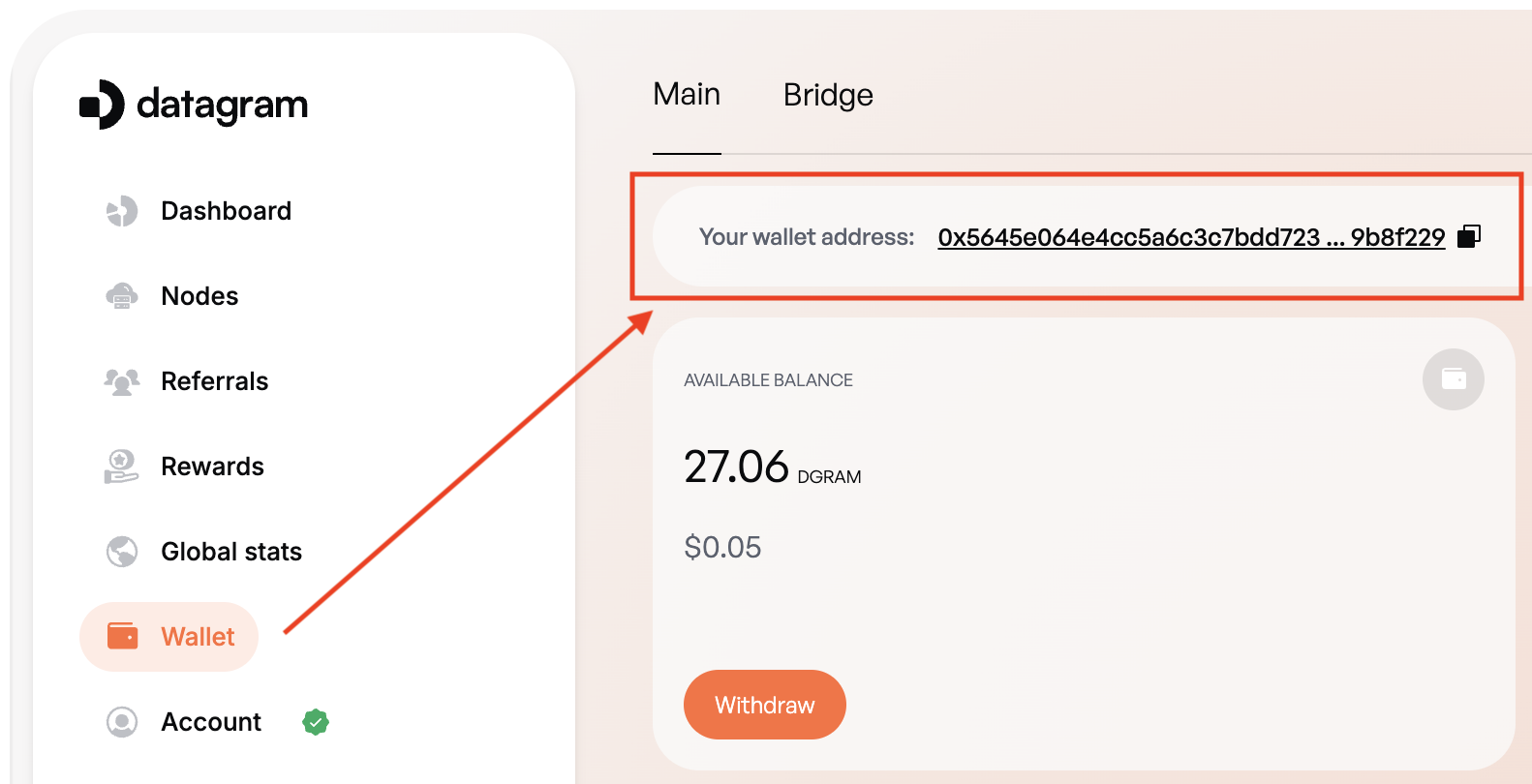 How to find your wallet address